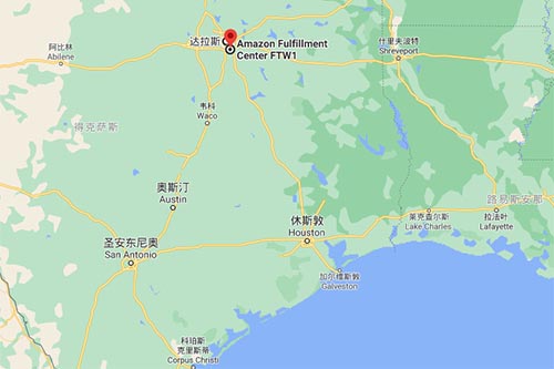 紐酷美中海外倉達(dá)拉斯拆柜到FTW1在1小時車程