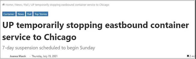 美國西海岸的鐵路7月18日起運(yùn)輸暫停